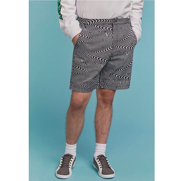 MENS TRIPPY CHECKERED CHINO SHORTS SIZE 30 - Picture 3 of 8